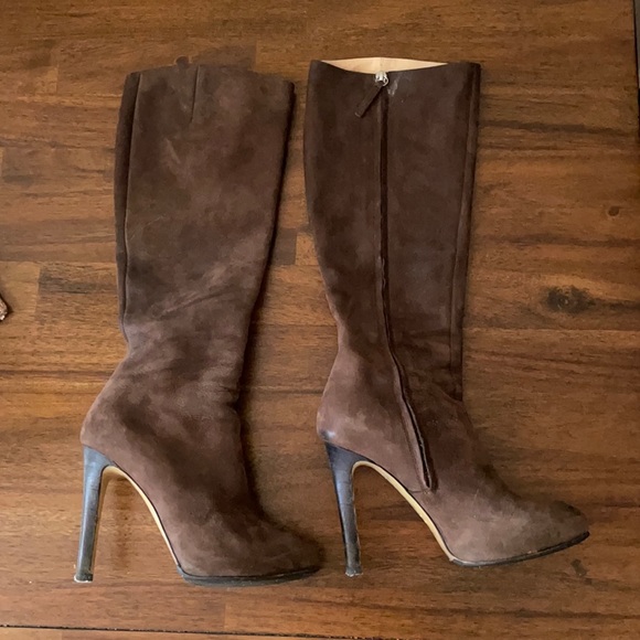 Giuseppe Zanotti brown suede high heel boots US 8